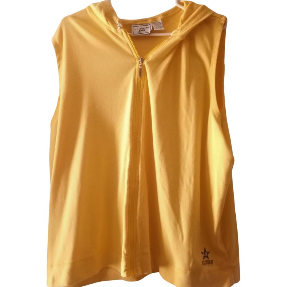 Women's 22/24W L.A. Blues Jeans Authentic Vintage Zip Up Hooded Vest